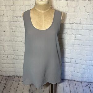Gray summer round neck wide strap tank top layering top size L
